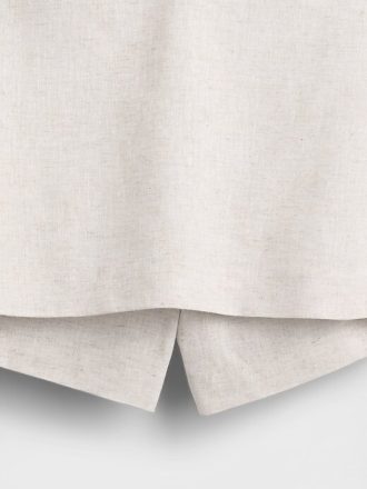 Keten Karışımlı Mini Etek