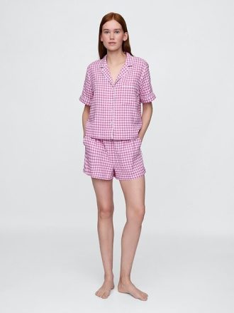 Keten Karışımlı Pijama Şortu