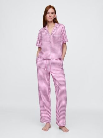 Keten Karışımlı Pijama Pantolonu