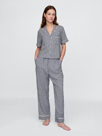 Keten Karışımlı Pijama Takımı