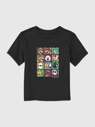 Küçük Çocuk Nintendo Karakter Kutusu Grafikli Tişört