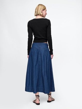 Kot Western Yoke Midi Etek