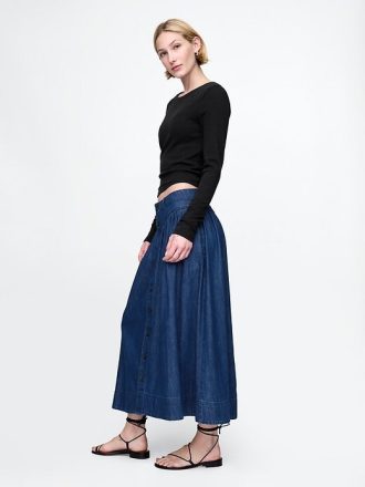 Kot Western Yoke Midi Etek