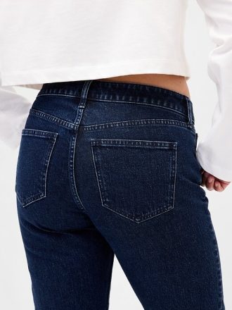 Kıvrımlı Düşük Bel 90’lar İnce Düz Kot Pantolon