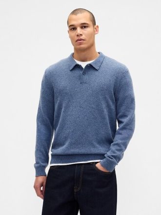 Merino Yün Karışımlı Polo Kazak