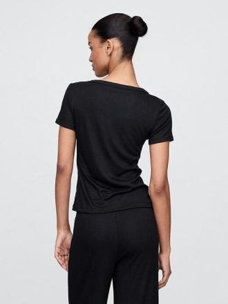 Mini Kaburga Henley PJ Üstü