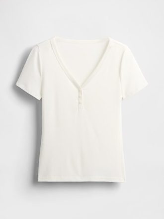 Mini Kaburga Henley PJ Üstü