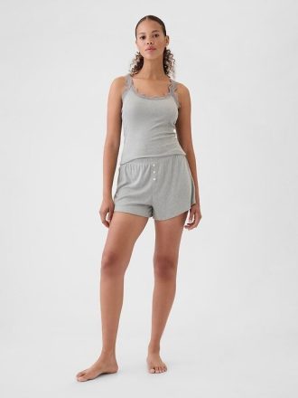 Mini Kaburga Rahat Pijama Şortu