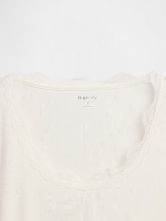 Mini Rib Dantelli Pijama Üstü