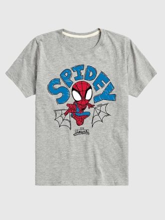 Minik Marvel Örümcek Adam Doodle Kısa Kollu Grafik Tişört