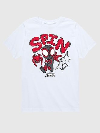 Minik Marvel Spin Doodle Kısa Kollu Grafik Tişört