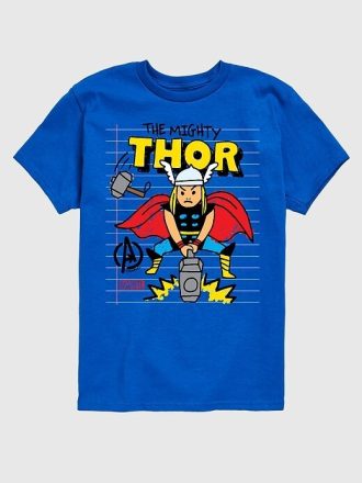 Minik Marvel Thor Doodle Kısa Kollu Grafik Tişört