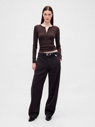 Modern Rib Henley Tişörtü