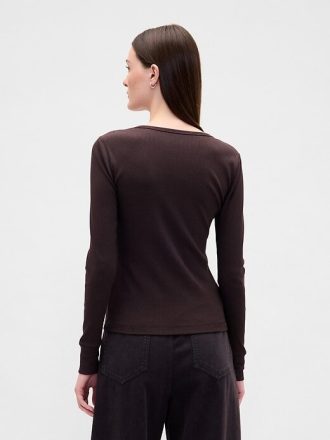 Modern Rib Henley Tişörtü