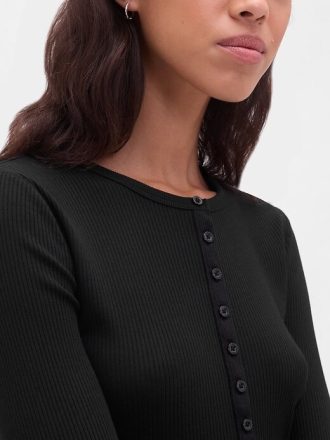 Modern Rib Henley Tişörtü
