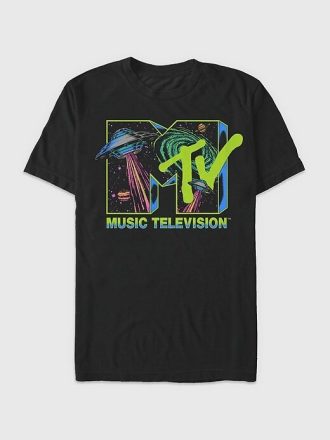 MTV Uzay Logolu Grafik Tişört