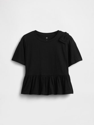 Çocuk Fiyonklu Peplum Tişört