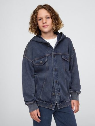 Çocuk Kapüşonlu Simge Sweatshirt Kot Ceket