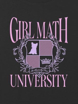 Çocuk Kız Matematik Üniversitesi Grafik Kutu Kırpılmış Tişört