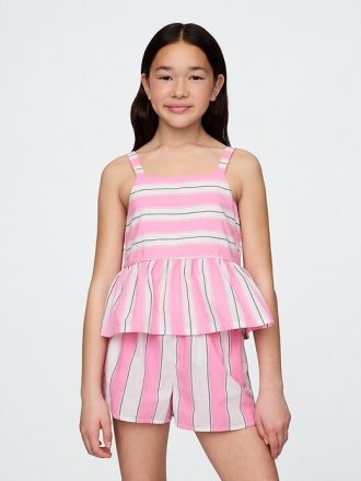 Çocuk Poplin Peplum Üst