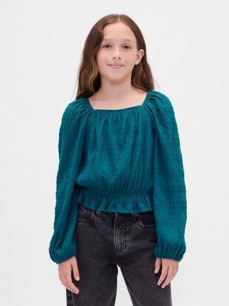Çocuklar için Buruşuk Peplum Üst