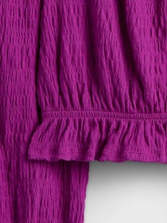 Çocuklar için Buruşuk Peplum Üst