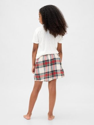 Çocuklar için Geri Dönüştürülmüş Flanel Pijama Boxer Şortu