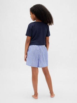 Çocuklar için Geri Dönüştürülmüş Flanel Pijama Boxer Şortu