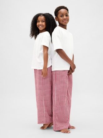 Çocuklar için Geri Dönüştürülmüş Flanel Pijama Pantolonu