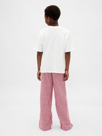 Çocuklar için Geri Dönüştürülmüş Flanel Pijama Pantolonu