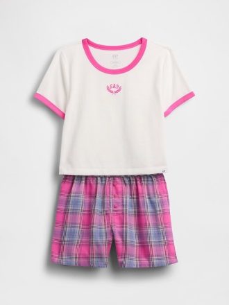 Çocuklar için Geri Dönüştürülmüş Pijama Şort Takımı