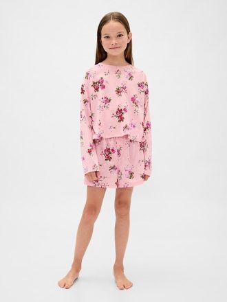 Çocuklar için Geri Dönüştürülmüş Pijama Şort Takımı