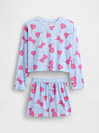 Çocuklar için Geri Dönüştürülmüş Pijama Şort Takımı