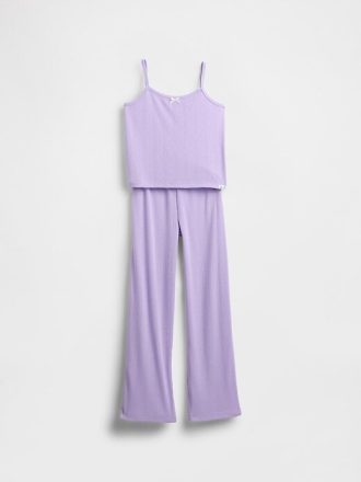 Çocuklar için Geri Dönüştürülmüş Pointelle Atlet Pijama Takımı