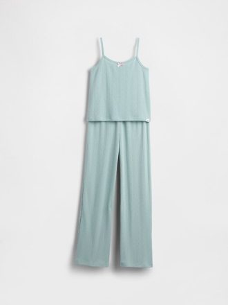Çocuklar için Geri Dönüştürülmüş Pointelle Atlet Pijama Takımı