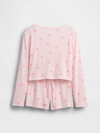 Çocuklar için Geri Dönüştürülmüş Pointelle Pijama Şort Takımı