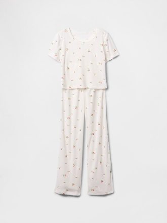 Çocuklar için Geri Dönüştürülmüş Pointelle Pijama Takımı