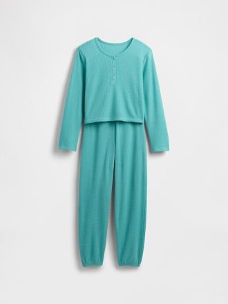 Çocuklar için Geri Dönüştürülmüş Waffle Pijama Takımı