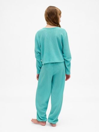 Çocuklar için Geri Dönüştürülmüş Waffle Pijama Takımı