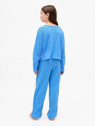 Çocuklar için Geri Dönüştürülmüş Waffle Pijama Takımı