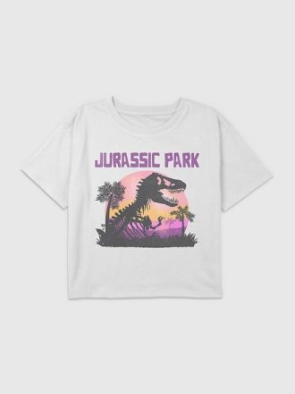 Çocuklar için Jurassic Park Grafikli Kutulu Kırpılmış Tişört