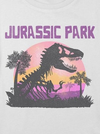 Çocuklar için Jurassic Park Grafikli Kutulu Kırpılmış Tişört