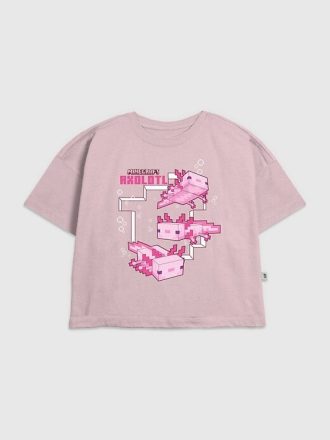 Çocuklar için Minecraft Axolotl Grafik Tişörtü