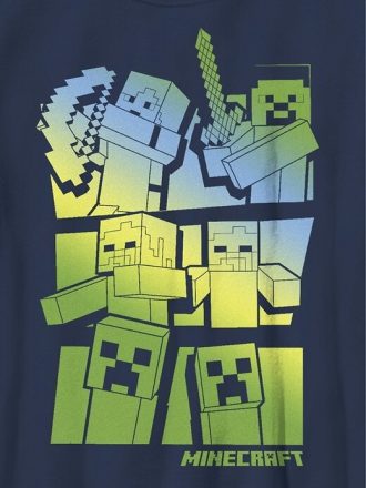 Çocuklar için Minecraft Steve ve Alex VS Mobs Grafik Tişörtü