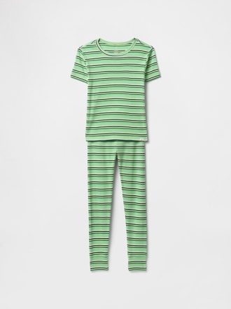 Çocuklar için Organik Fırçalanmış Pamuklu Pijama Takımı
