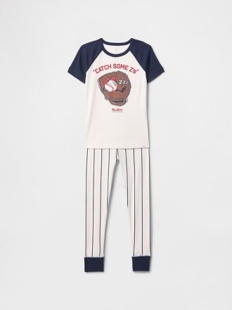 Çocuklar için Organik Fırçalanmış Pamuklu Pijama Takımı