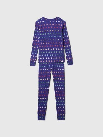 Çocuklar için Organik Fırçalanmış Pamuklu Pijama Takımı