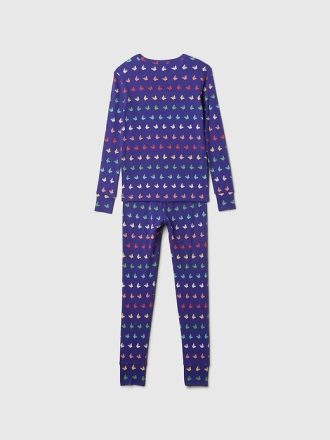 Çocuklar için Organik Fırçalanmış Pamuklu Pijama Takımı