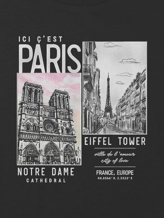 Çocuklar için Paris Fotoğrafçılığı Grafik Kutu Kırpma Tişörtü