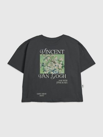Çocuklar için Van Gogh Pembe Güller Grafik Tişört